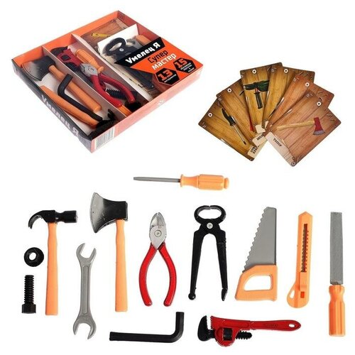 Набор инструментов Супер мастер с обучающими карточками 13 элементов 696₽