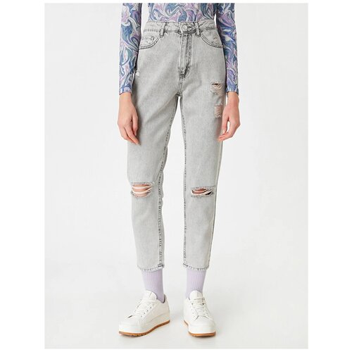 фото Брюки-джинсы koton women, 2yak47610md, цвет: grey, размер: 29 32