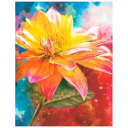 Алмазная мозаика «Оранжевая Лилия», LG228 / 40х50 см / Полная выкладка / Холст на подрамнике / Картина стразами