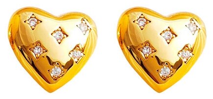 Серьги пусеты, фианит