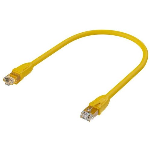 GCR Патч-корд прямой 0.3m UTP кат.6, желтый, 24 AWG, литой, ethernet high speed, RJ45, T568B, GCR-52366