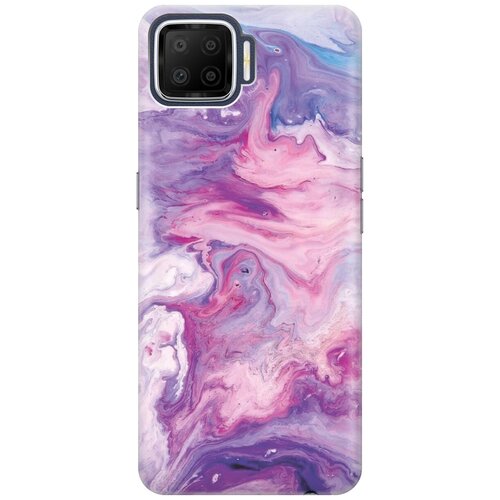 Ультратонкий силиконовый чехол-накладка для OPPO A73 с принтом Purple Marble ультратонкий силиконовый чехол накладка для nokia 9 с принтом purple marble