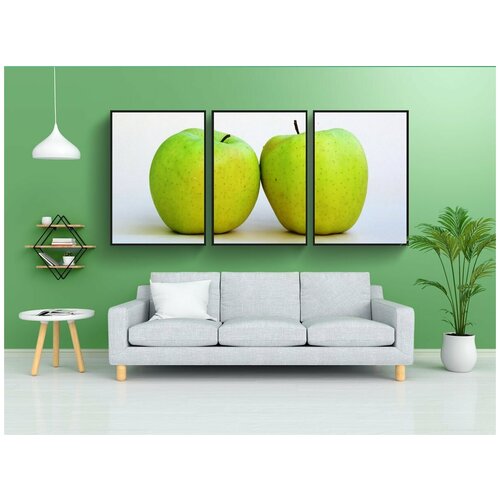 фото Набор модулных постеров для интерьера "apple, золотое яблоко, фрукты овощи" 60x90 см. в тубусе, без рамки lotsprints