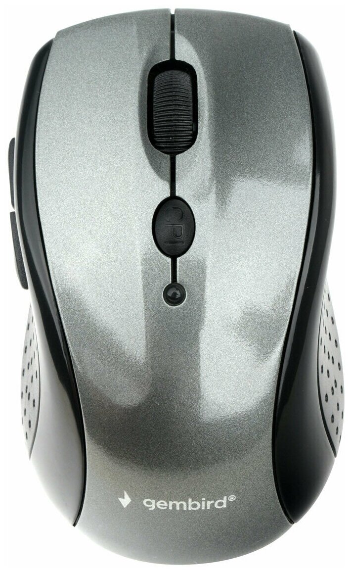 Мышь беспроводная Gembird MUSW-430,2,4 ГГц, серый глянец, 6 кнопок, 1600DPI