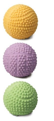 Triol набор игрушек для собак из резины "Мяч спортивный", d 60 мм, 12 шт - фотография № 3