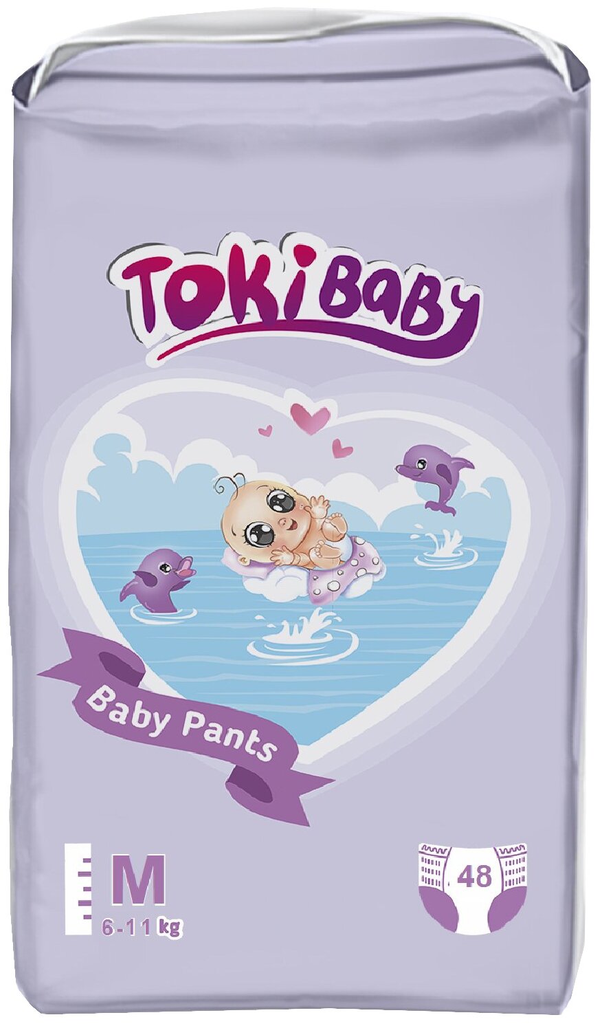 Подгузники-трусики TokiBaby M 6-11 кг 48 шт