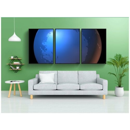 фото Набор модулных постеров для интерьера "южный полюс, карта мира, карта" 60x90 см. в тубусе, без рамки lotsprints