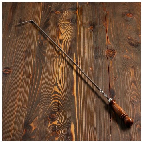 Кочерга узбекская с деревянной ручкой, с узором, 60/1см, сталь 3мм 5164425 .