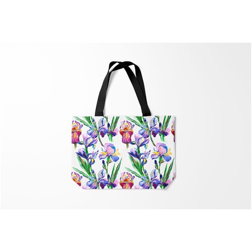 фото Сумка-шоппер / 46х35 см / тренды / цветы ирисы burnettie