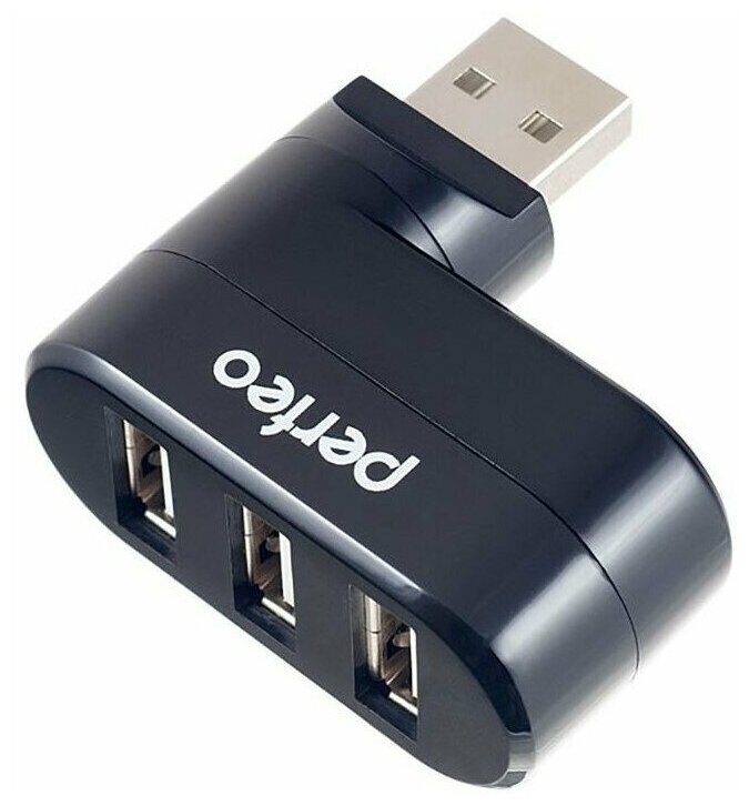 USB-концентратор Perfeo USB-HUB 3 Port чёрный (PF-VI-H024 Black)