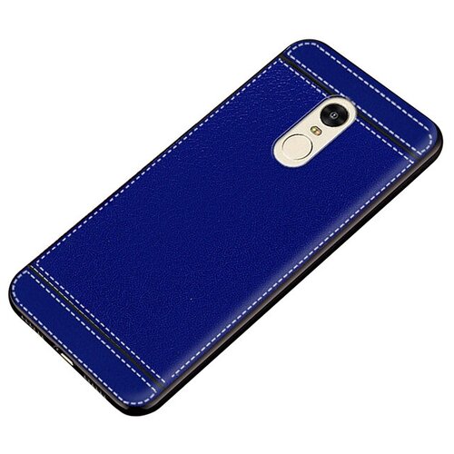 фото Чехол-накладка mypads на samsung galaxy j5 (2017) sm-j530f из качественного износостойкого силикона с декоративным дизайном под кожу с тиснением синий