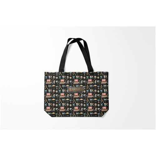 фото Сумка-шоппер / 46х35 см / геймерам / valheim викинги паттерн burnettie