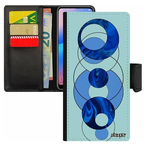 фото Чехол-книжка на смартфон redmi 6a, "круги" геометрия сфера utaupia