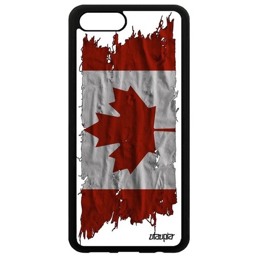 фото Защитный чехол для мобильного // honor v10 / view 10 // "флаг канады на ткани" страна стиль, utaupia, белый