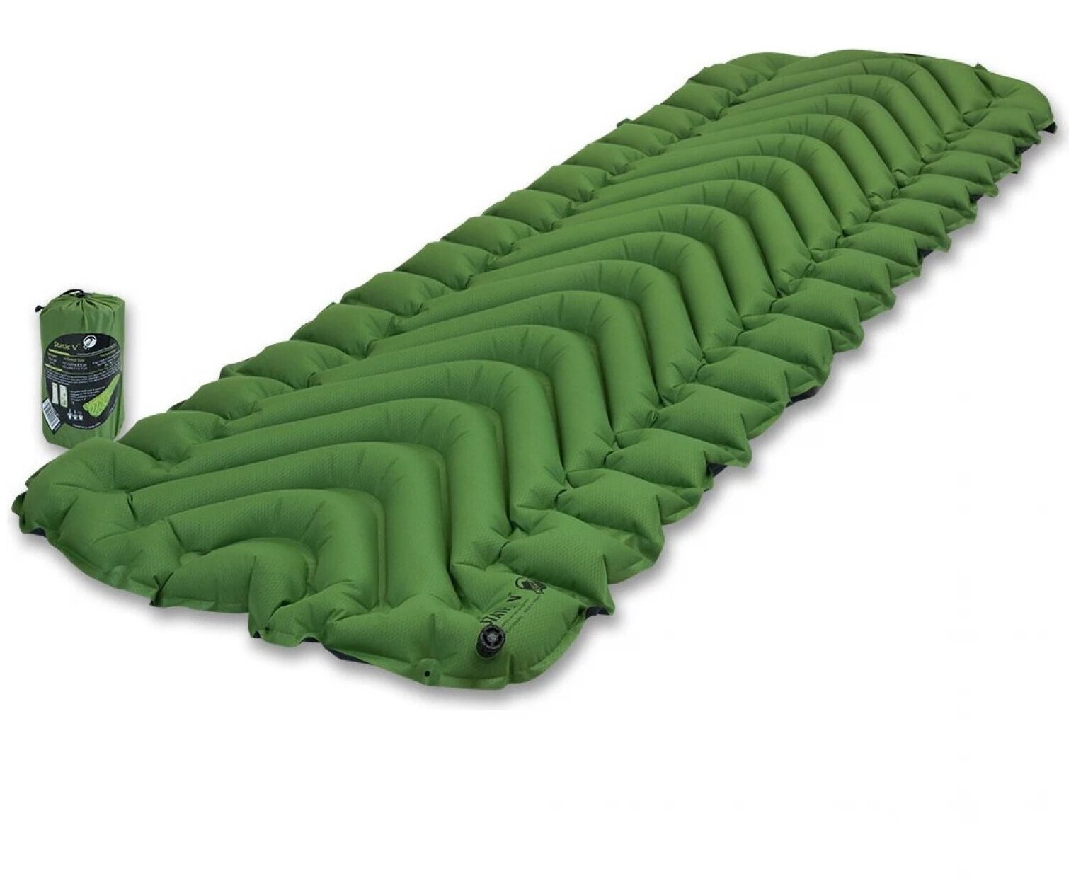 Надувной коврик KLYMIT Static V pad Green, зеленый
