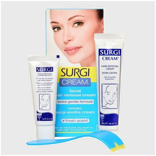 фото Набор крем для удаления волос на лице, успокаивающий крем - surgi-cream extra gentle formula, surgi wax