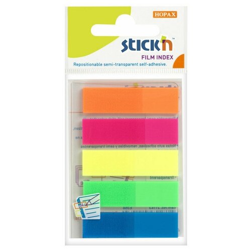 Клейкие закладки пластиковые Stick`n 21050 12x45мм 5цв. в упак. 25лист 822602