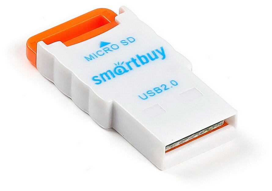 Картридер Smartbuy 707, USB 2.0 - MicroSD, оранжевый