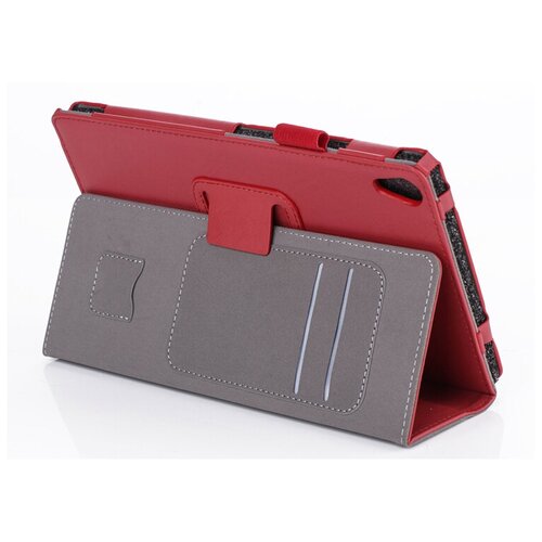 фото Чехол-обложка mypads для lenovo tab p10 tb-x705f/n из высококачественного материала с визитницей и держателем руки и трансформацией в подставку красный