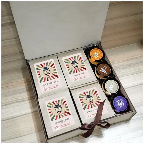 Дэнди #1 подарочный набор с чаем/кофе в деревянной шкатулке