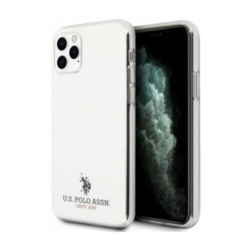 фото Пластиковый чехол-накладка для iphone 11 pro max u.s. polo assn. pc/tpu logo small horse hard, белый (ushcn65tpuwh)