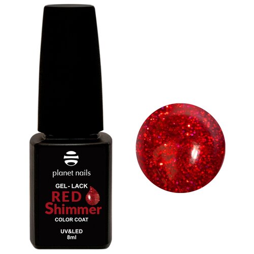 Planet nails Гель-лак Red Shimmer, 8 мл, 830