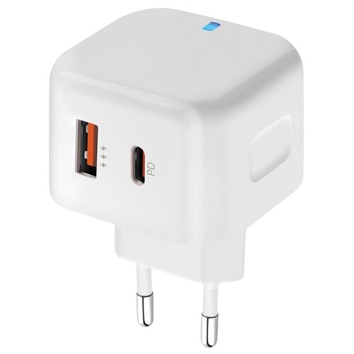 Зарядное устройство Pero TC10 Fast Charge USB-C USB-A 20W ТС10WHPD pero сетевое зарядное устройство tc10 usb а usb type c pd 20w белый белый