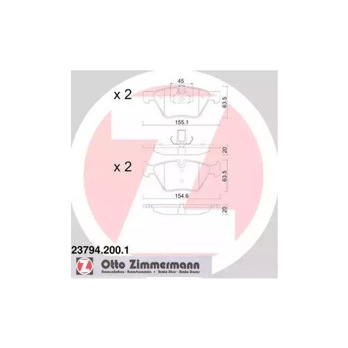 ZIMMERMANN 237942001 Колодки тормозные BMW 5(E60) 04- перед.