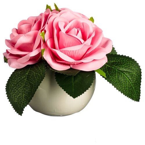 Светильник в виде роз в керамическом горшке, розовый, LADECOR