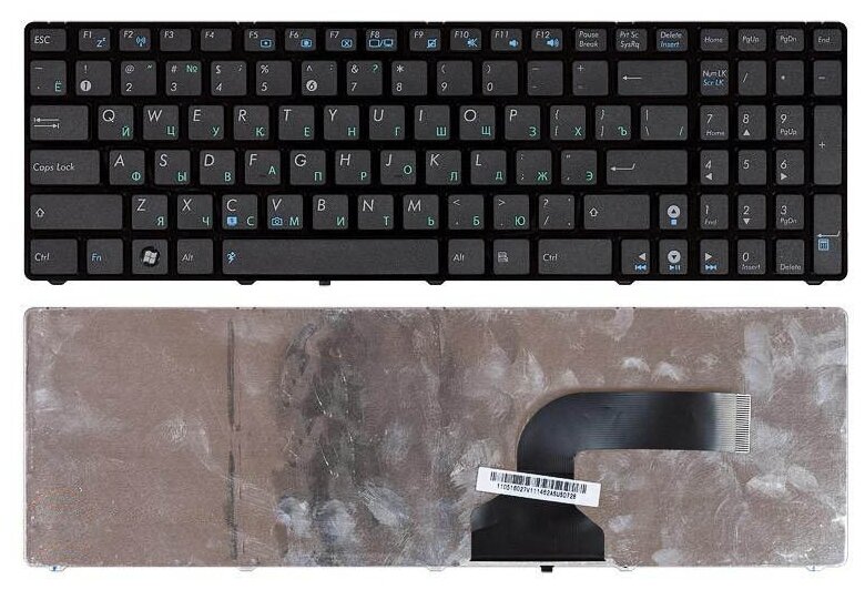 Клавиатура для ноутбука Asus X52D русская черная с рамкой с маленькой кнопкой Enter 960₽