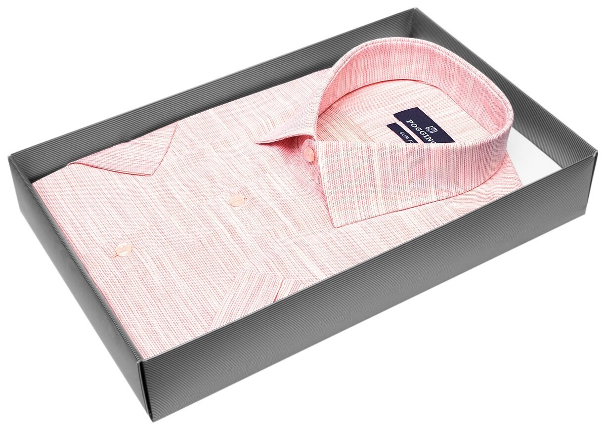 Рубашка Poggino 7002-03 цвет пастельно-розовый RU 