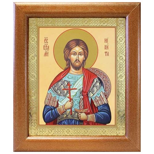 Великомученик Никита Готфский, икона в широкой рамке 19*22,5 см