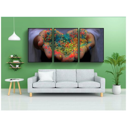 фото Набор модулных постеров для интерьера "холи, цвета, фестиваль" 60x90 см. в тубусе, без рамки lotsprints