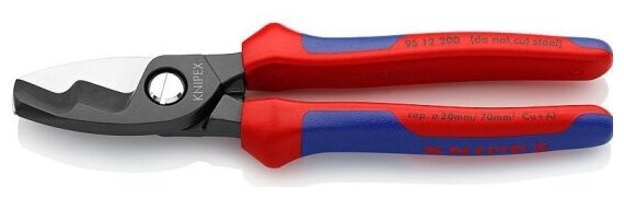 Ножницы для резки кабелей Knipex 9512200SB с двойными режущими кромками с двухкомпонентными рукоятками вороненые 200 mm