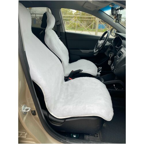 Меховая накидка из натуральной овечьей шерсти (80% шерсть, 20% акрил) / Белая