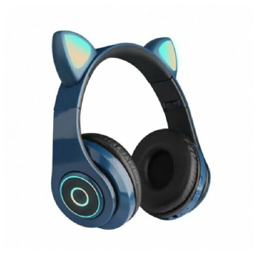 Наушники светодиодные кошачьи уши HL89 CAT EAR, синие