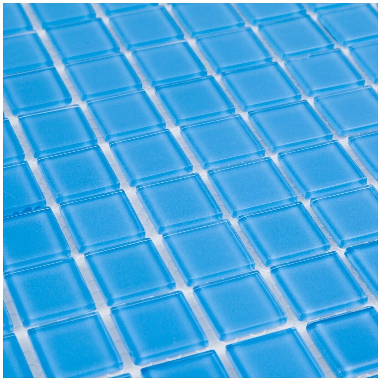 Стеклянная мозаика DAO-108-23-4. Размер 300х300мм. Толщина 4мм. Цвет синий/голубой. 1 лист. Площадь 0.09м2