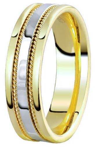 Кольцо обручальное Юверос, комбинированное золото, 585 проба, размер 20.5