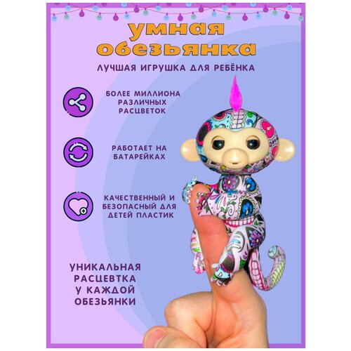 интерактивная игрушка обезьянка lucky monkey угадай кто внутри Интерактивная игрушка обезьянка развивающая, подарок для детей, робот, антистресс животное, говорящий питомец,