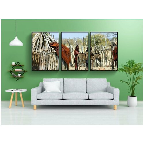 фото Набор модулных постеров для интерьера "африке, пустыня, приют для людей" 60x90 см. в тубусе, без рамки lotsprints