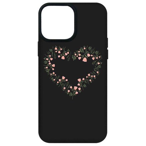 Чехол-накладка Krutoff Soft Case Женский день - Цветочное сердце для Apple iPhone 13 Pro Max черный чехол накладка krutoff soft case рубиновое сердце для iphone 14 pro черный