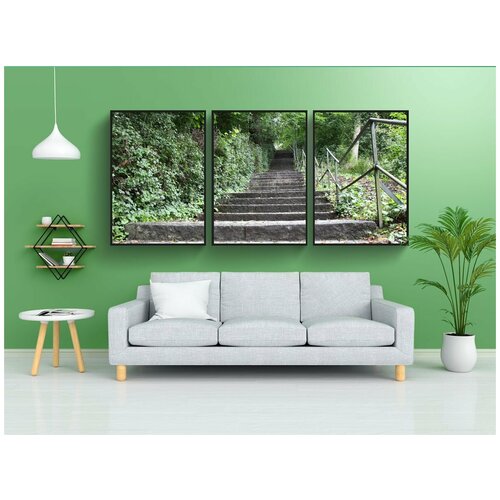 фото Набор модулных постеров для интерьера "лестница, природа, этапы" 60x90 см. в тубусе, без рамки lotsprints