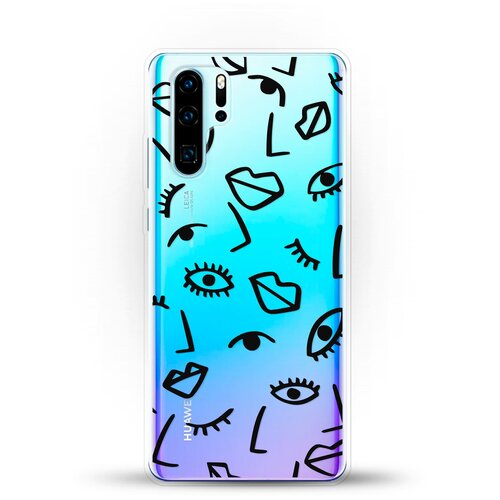 фото Силиконовый чехол глаза и губы на huawei p30 pro andy & paul