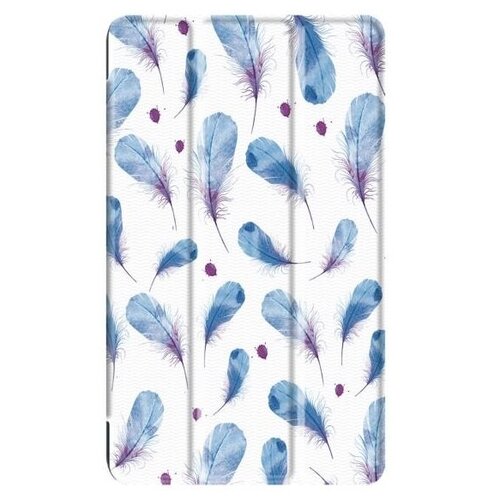фото Чехол-обложка футляр mypads для huawei mediapad t3 7.0 (bg2-w09) тонкий с магнитной застежкой необычный с красивым рисунком тематика голубое перо