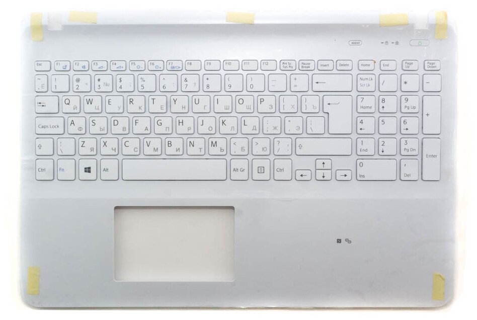 Клавиатура для ноутбука Sony Vaio SVF15A100C белая топ-панель без подсветки 3940₽