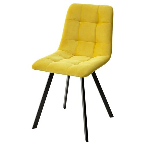 Стул 1 шт. CHILLI-Q SQUARE желтый #H19, велюр / черный каркас :
