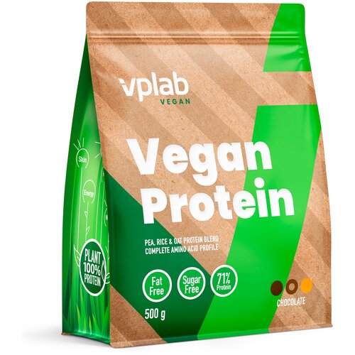 Протеин vplab Vegan Protein, 500 гр., шоколад