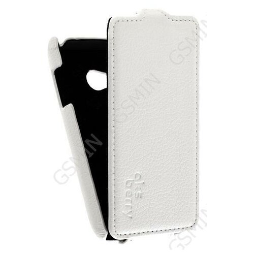 Кожаный чехол для LG L50 D221 Aksberry Protective Flip Case (Белый)