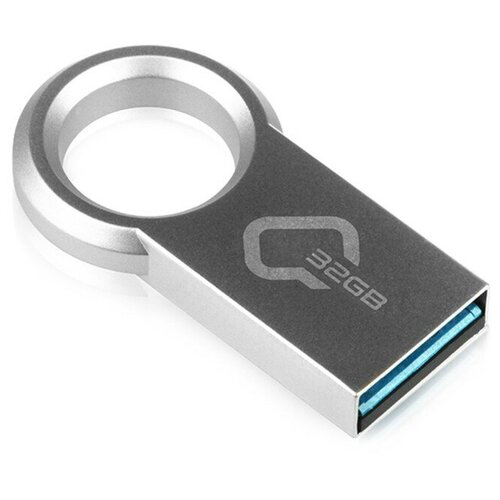 Флешка Qumo Ring, 32 Гб, USB3.0, металлик