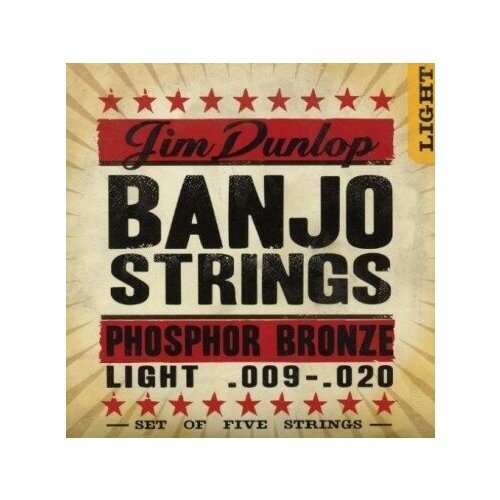 dunlop djp banjo phosphor bronze light phosphor bronze 9 20 струны для 4 струнного банджо Dunlop Djp Banjo Phosphor Bronze Light - Phosphor Bronze 9-20 струны для банджо, фосфорная бронза